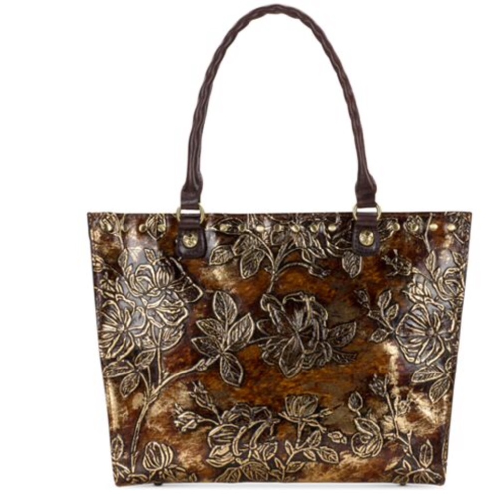 NEW Patricia Nash Zancona Metallic Embosses Tote🧡